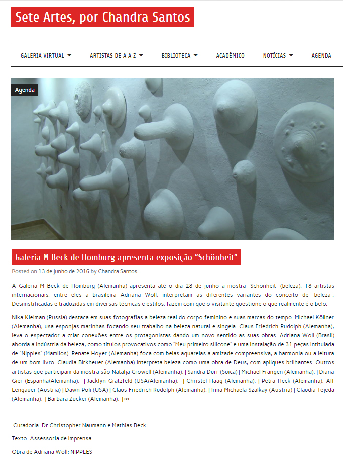 Adriana Woll Schönheit Beleza Galerie M Beck Galeria M Beck